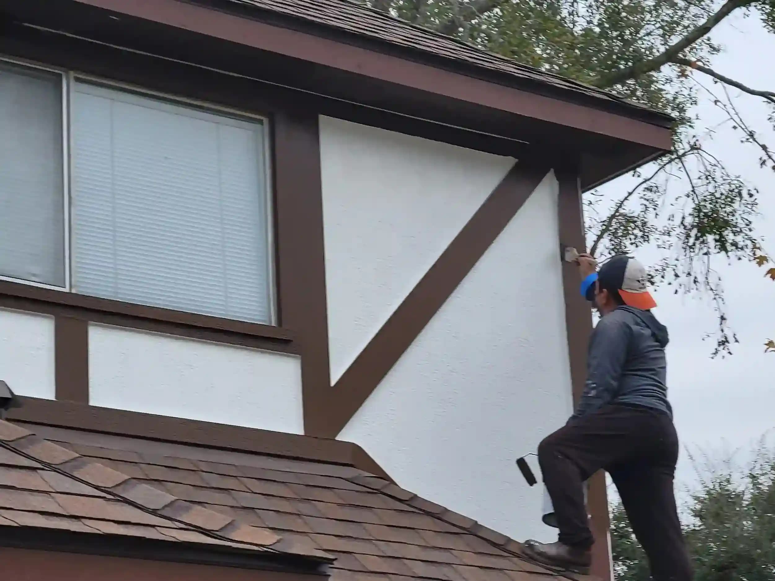 Modern living room with leather sofas